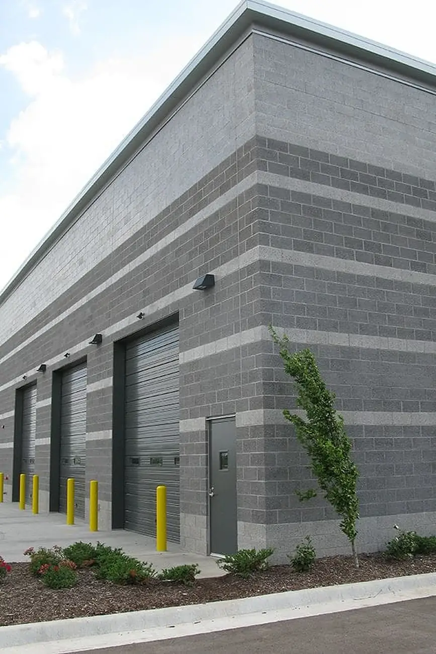 Commercial building with a block facade